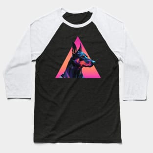 Synthwave Doberman Baseball T-Shirt